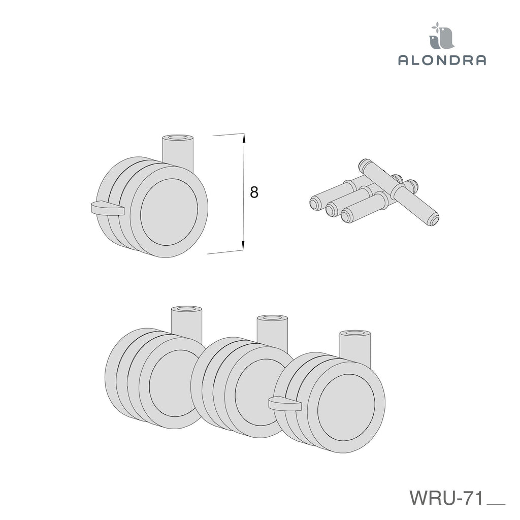Medidas ruedas opcionales cómoda-cambiador Dadà de Alondra